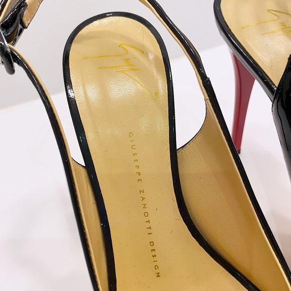 Giuseppe Zanotti Black Patent Peep Toes - 38.5 - Picture 10 of 11